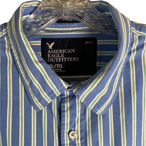 AMERICAN eagle outfitters vintage fit men’s striped size XL button down shirt. - Picture 11 of 11
